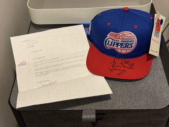 1996-97 L.A. CLIPPERS BRENT BARRY SIGNED / AUTOGRAPHED SS CAP - CLIPPERS COA