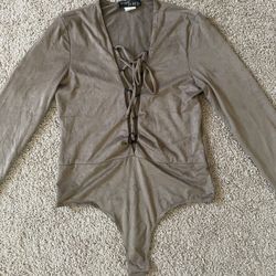 Suede Brown Body Suit Size M