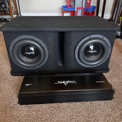 Skar Audio 2 Zvx-8” Subs With Amp And Box