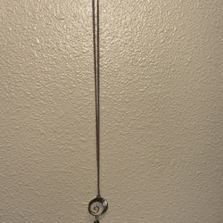 Silver Tone Spiral Crescent Moon Leaf Charm Pendant Chain