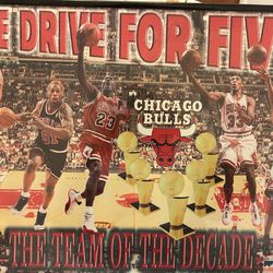 2ft 1 inch vintage 1997  framed Drive for Five Poster”
