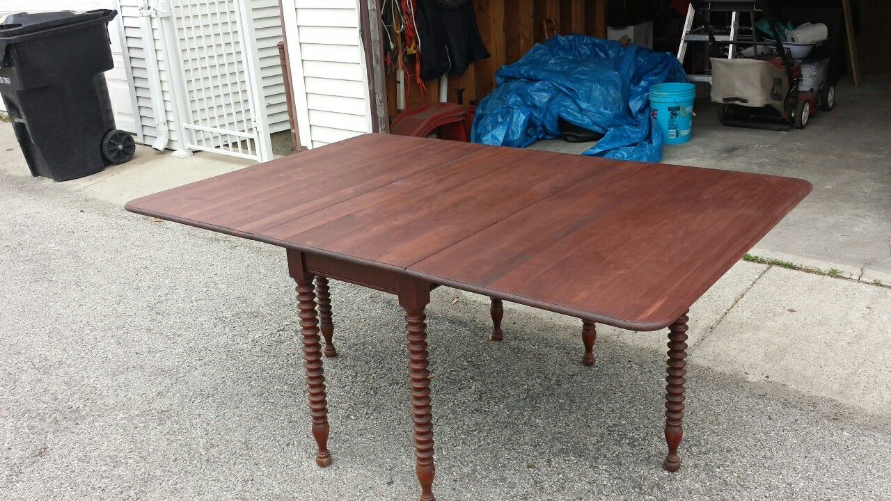 Antique wood dining table.