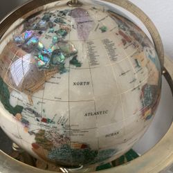 Vintage Rare Multi-colored Marble Globe 