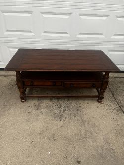 Wood coffee table