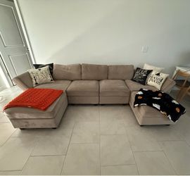 Khaki/Beige | Belffin Modular Couch