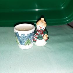 Snowman Candle Holder 