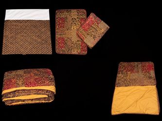 4pc CROSCILL Bedding Burgundy & Gold