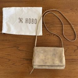 Hobo Small Metallic Gold Genuine Leather Crossbody Bag / Handbag / Purse