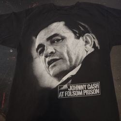 Johnny Cash T Shirt (L) Johnny Cash In Folsom Prison