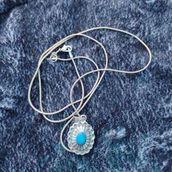 Jim Calladitto Navajo Sterling Silver And Turquoise Pendant