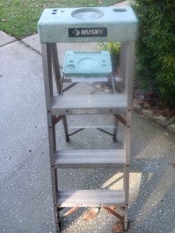 This is a husky 3 step ladder. Has some rust. But In good working condition. Selling for $10