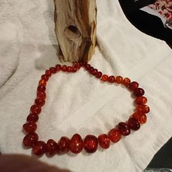 vintage Baltic red amber neckless