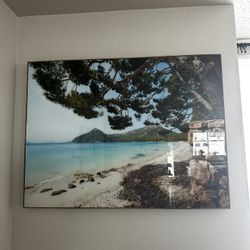Framed Coastal Beach Landscape Wall Art