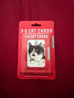 New!Kikkerland 3D Cat Playing Cards Special Effects Poker 3-D Kittens
