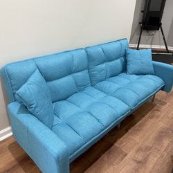 Blue Convertible Sofa