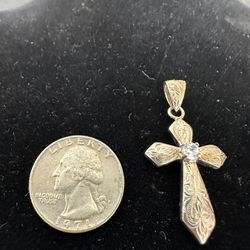 925 Sterling Silver Cross Diamond 