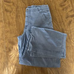 American Eagle Outfitters Women’s Blue Gray Wide Leg Baggy Cargo Pants size 8R