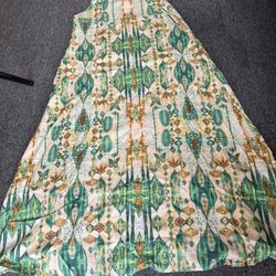 Abxqa womens bohemian dress Small, dark green New