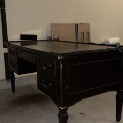 solid black wood desk