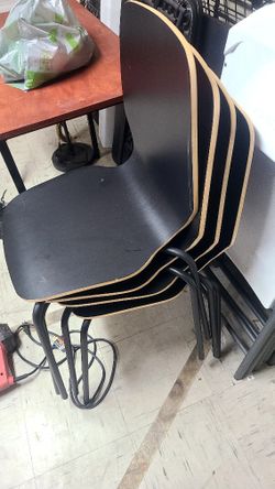 4 Black Stackable Dinning Chairs