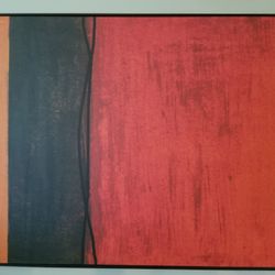 Abstract Painting 58×43 Red Orange Black