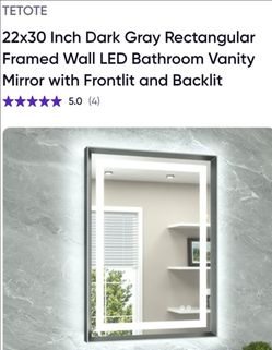 TETOTE 22x30 Dark Gray LED Vanity Mirror