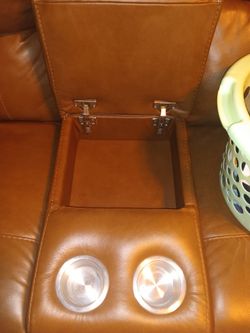 Flex steel reclining Power love seat with console