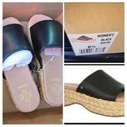 Women's Sandals Shoes Sam & Libby Sizes 7.5  8.5 black espadrilles