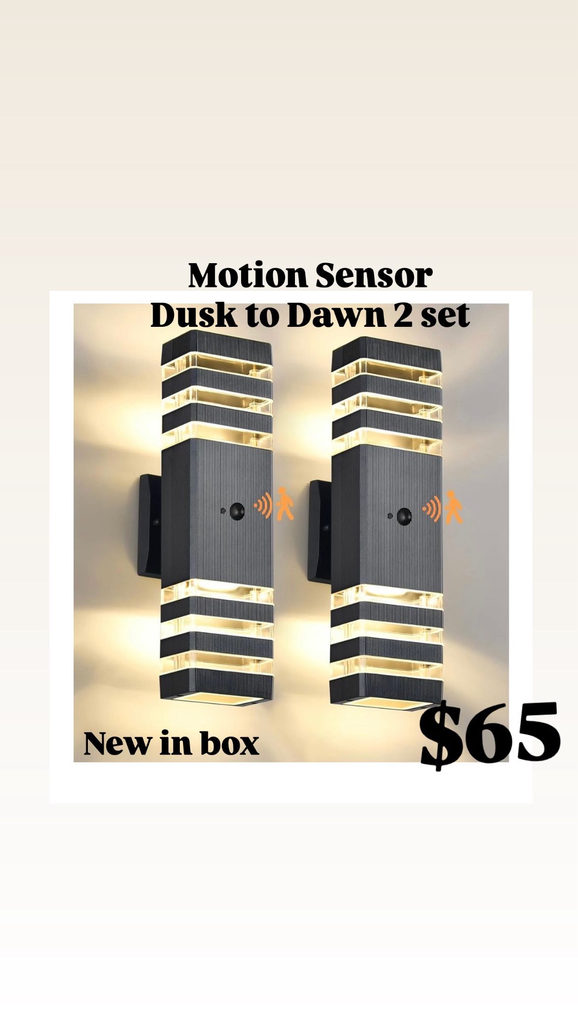 DASTOR Motion Sensor Outdoor Wall Lights 2 Pack, Dusk to Dawn Outdoor Lighting 3-Layer Exterior Porch Light Fixtures, Up and Down Outside Lights for H