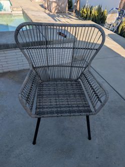 Whicker and steel chairs (pair 2)