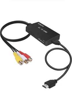 Tengchi RCA to HDMI Converter, Composite to HDMI Adapter Support 1080P PAL/NTSC