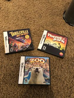 3 Nintendo DS games Theme Park, Thrillville & Zoo Tycoon