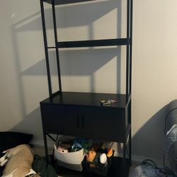 Black Bookshelf With Cabinet