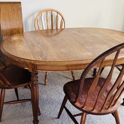 Wooden Dining Table with Chairs