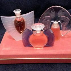 From Paris "Lalique Les Introuvables" Mini Crystal Perfume Collection Great For Mother's Day