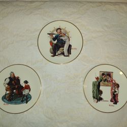 Set of 3 Norman Rockwell plates, great condition. Ship Ahoy, Grandpa's Girl, and Back to School 
