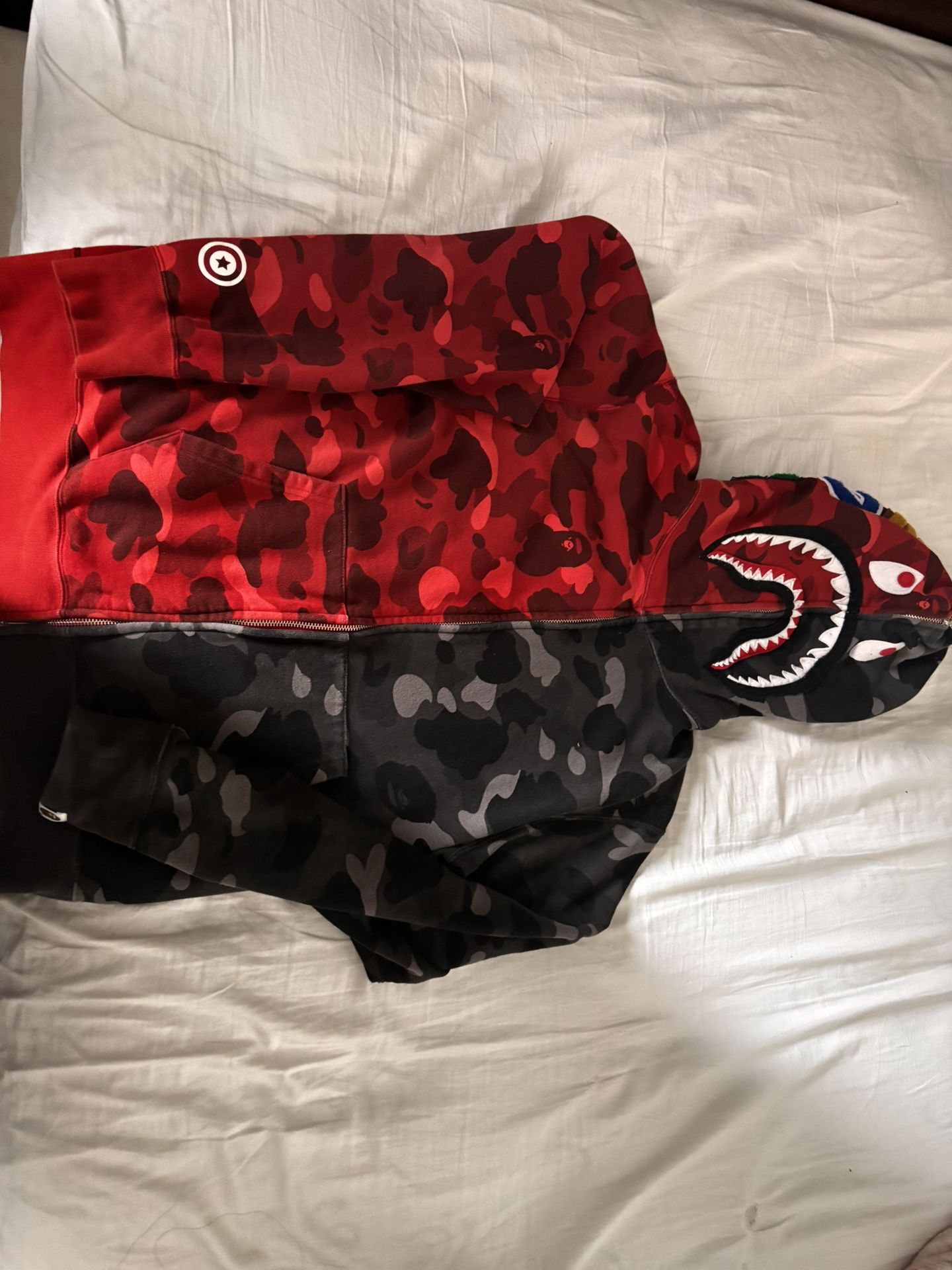 Red X Black Bape Hoodie