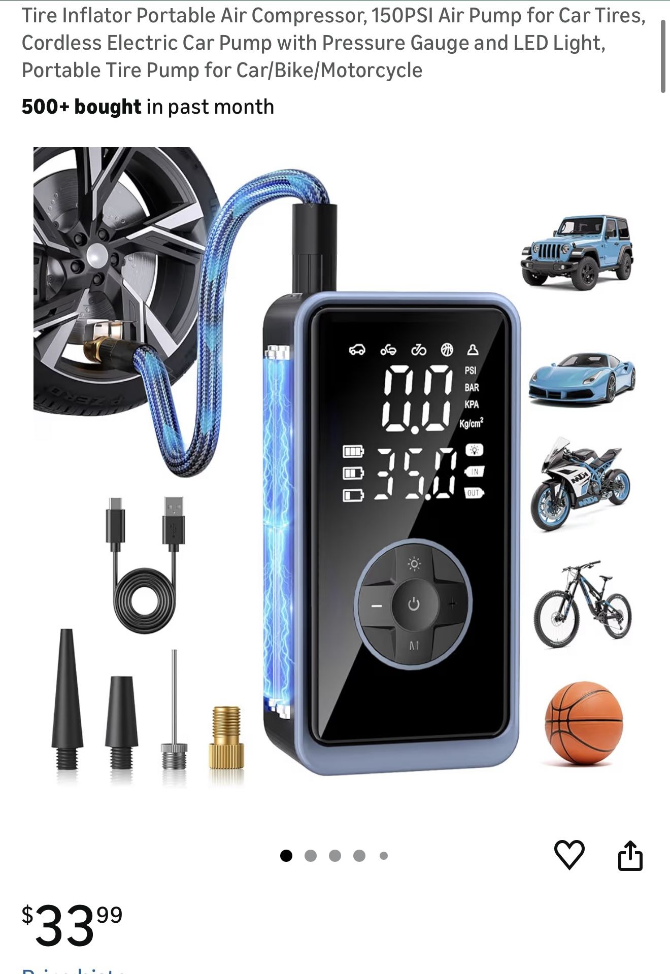 （New）🎁Tire Inflator～New Brand in Box🎄