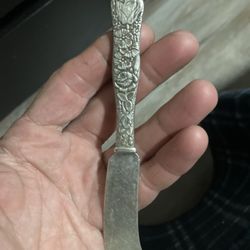 Sterling silver butter, knife