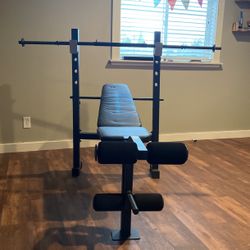 Weight Workout Bench + Weight Plates