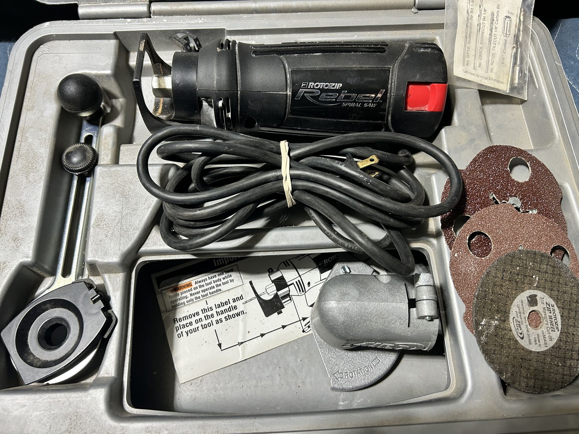 Rotozip Rebel Spiral Saw Tool with Hard Case $30. O.B.O