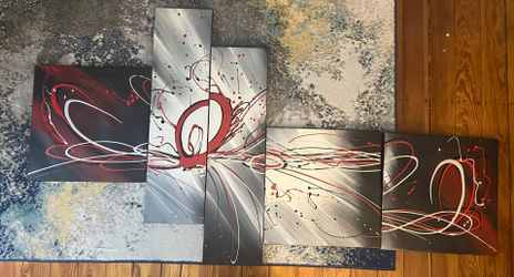 Large Red Abstract Painting