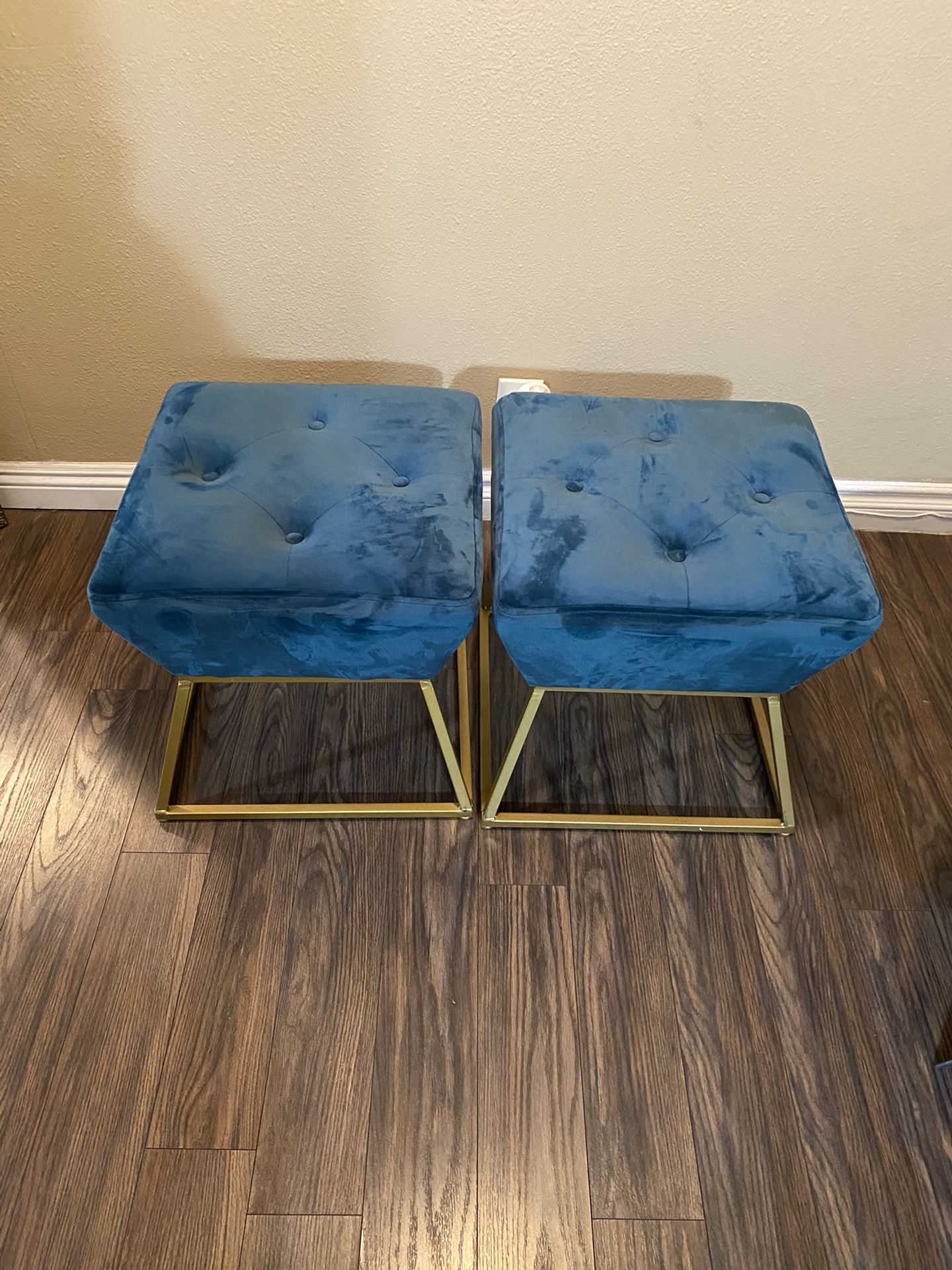 Two tufted stools