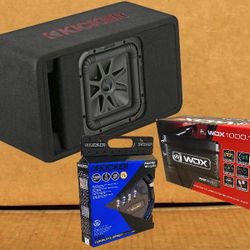 Kicker L7R10 Ported 10" Dual Voice Coil L7 Solo-Baric Bass Speaker 1000 Watts WDX Power Amplifier Wiring Kit Package 🚨 Payment Options Available 🚨 