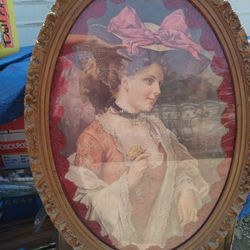 Victorian Print Is Decoratives Plastic Frame Around 18 In Tall