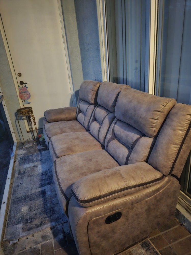 Microfiber Leather Recliner Sofa