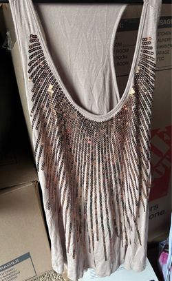 Beige & Gold sequence top