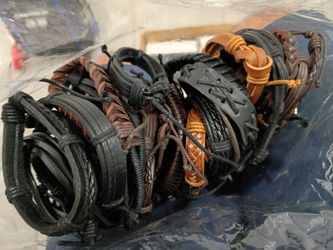 NEW Adjustable Braided Leather Bracelets - Individual Stacks or Entire Bulk Lot