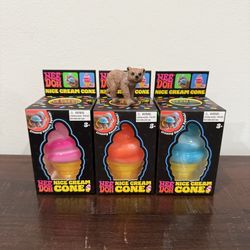 NeeDoh Nice Cream Cone Pink Orange Blue