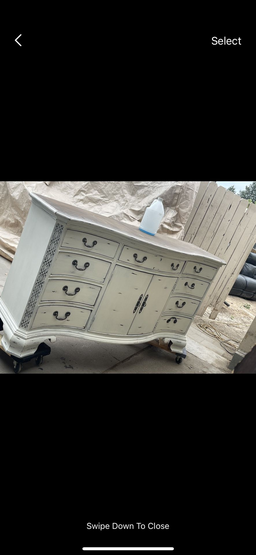 Beautiful Large Dresser With Mirror Chalk painted And Distressed